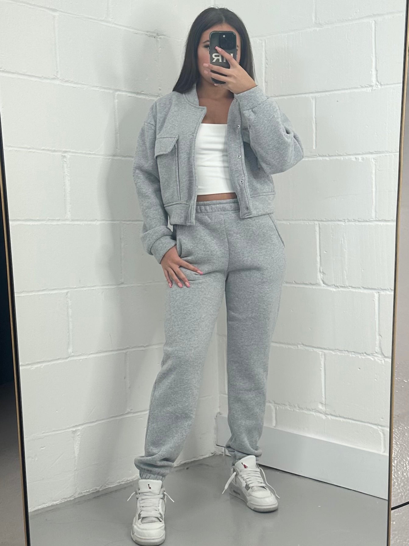 ELENI BOMBER TRACKSUIT SET - GREY